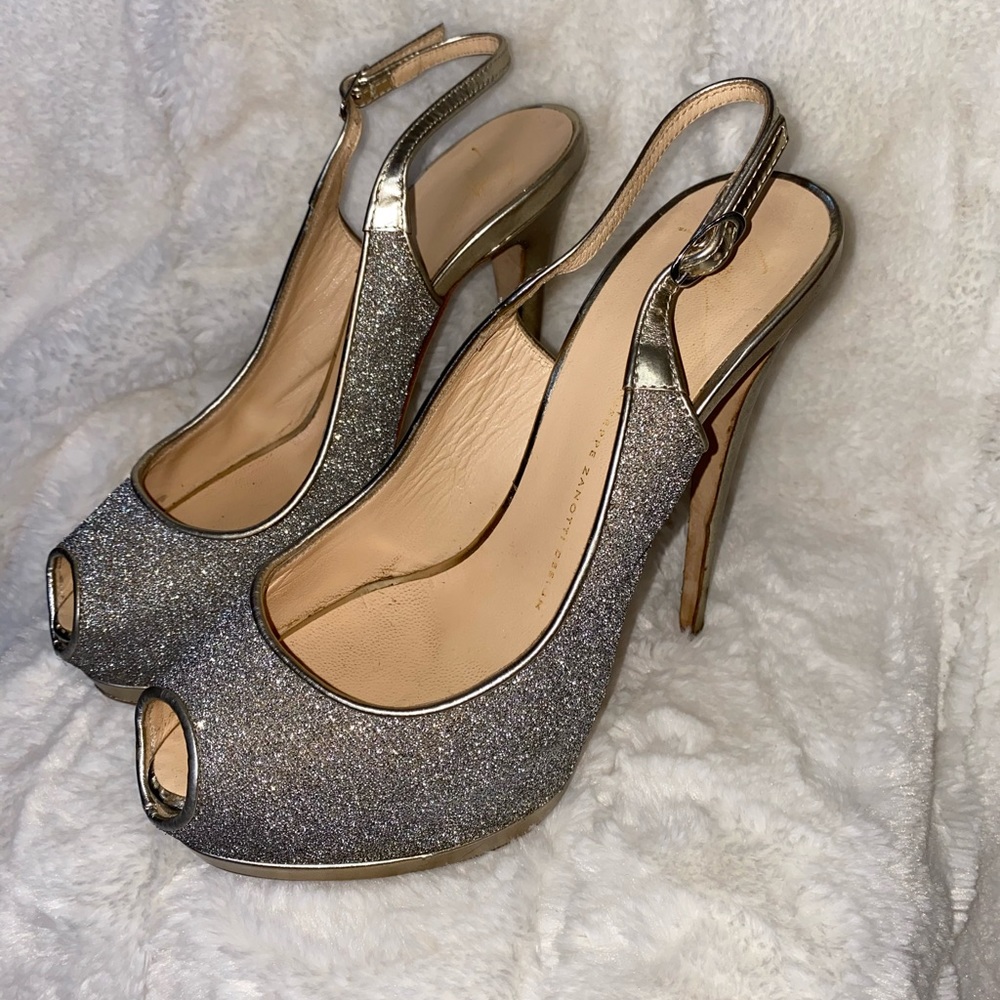 Giuseppe Zanotti 💎 Silver Crystal Heels